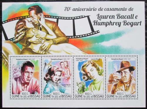 Poštové známky Guinea-Bissau 2015 Lauren Bacall a Humphrey Bogart Mi# 7654-57 Kat 14€