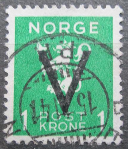 Poštová známka Nórsko 1941 Štátny znak pretlaè Mi# 253
