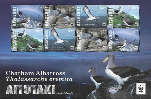 Poštové známky Aitutaki 2016 Albatros chathamský, WWF Mi# 966-69 Bogen Kat 19€