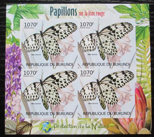 Poštové známky Burundi 2012 Motýle neperf. Mi# 2541 B Block