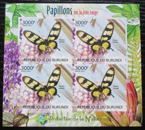 Poštové známky Burundi 2012 Motýle neperf. Mi# 2542 B Block