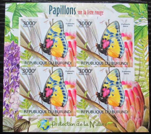 Poštové známky Burundi 2012 Motýle neperf. Mi# 2543 B Block