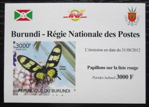 Poštová známka Burundi 2012 Motýle neperf. Mi# 2542 B Block