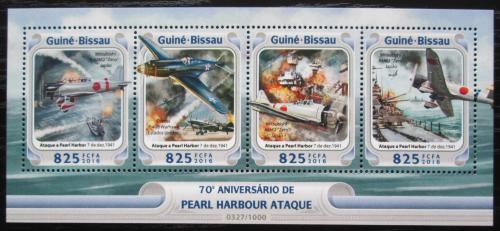 Potovn znmky Guinea-Bissau 2016 tok na Pearl Harbor Mi# 8489-92 Kat 12.50