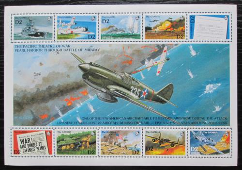 Poštové známky Gambia 1992 Útok na Pearl Harbor Mi# Block 157 Kat 17€