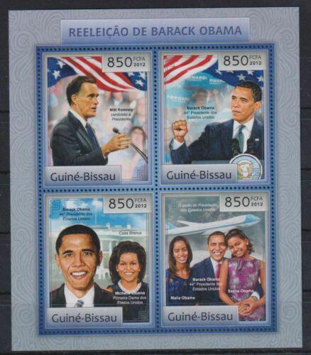 Poštové známky Guinea-Bissau 2012 Prezident Barack Obama Mi# 6367-70 Kat 14€