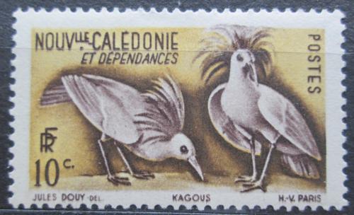 Poštová známka Nová Kaledónia 1948 Kagu chocholatý Mi# 326