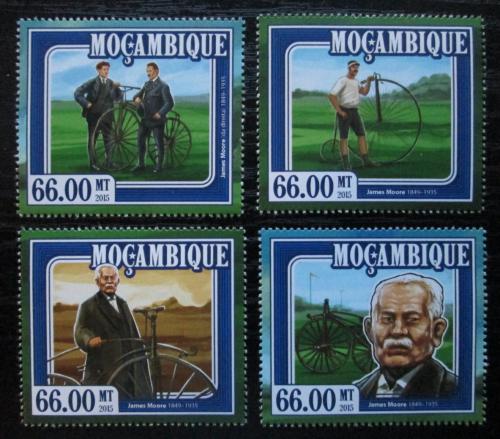 Poštové známky Mozambik 2015 Dìjiny cyklistiky, James Moore Mi# 7795-98 Kat 15€