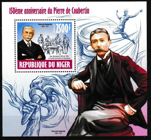 Poštová známka Niger 2013 Pierre de Coubertin Mi# Block 236 Kat 10€