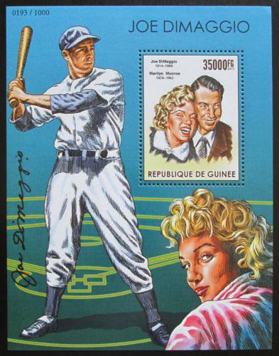 Poštová známka Guinea 2015 Joe DiMaggio a Marilyn Monroe Mi# Block 2567 Kat 14€