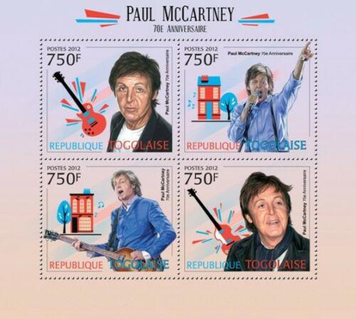 Poštové známky Togo 2012 Paul McCartney, The Beatles Mi# 4548-51 Kat 12€