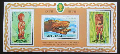 Poštové známky Aitutaki 1978 Døevoøezby Mi# Block 18