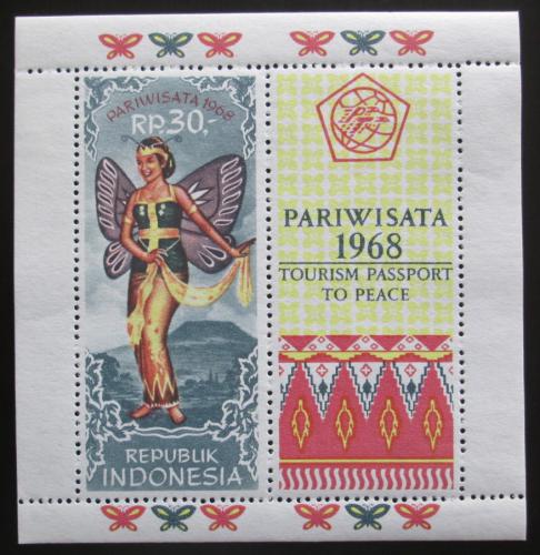 Poštová známka Indonézia 1968 Medzinárodný rok turistiky Mi# Block 11