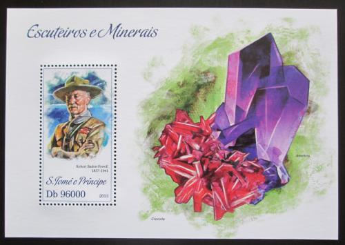 Poštová známka Svätý Tomáš 2013 Skauti a minerály Mi# Block 893 Kat 10€