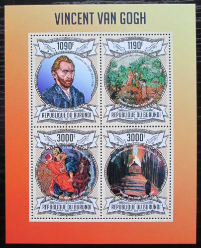 Poštové známky Burundi 2013 Umenie, Vincent van Gogh Mi# 3083-86 Bogen Kat 10€