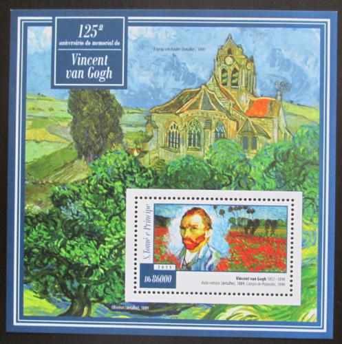 Poštovní známka Svatý Tomáš 2015 Umìní, Vincent van Gogh Mi# Block 1056 Kat 8.50€ 