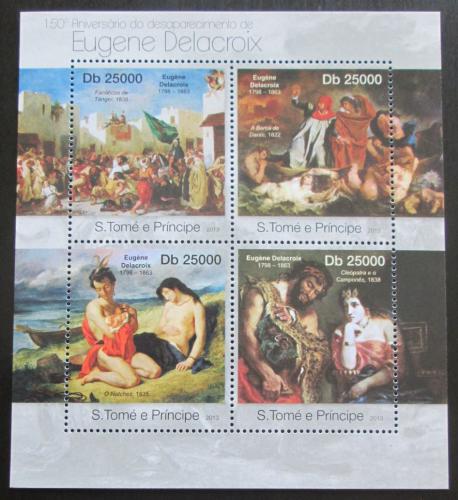 Poštové známky Svätý Tomáš 2013 Umenie, Eugene Delacroix Mi# 4981-84 Kat 10€