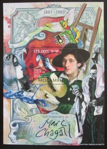 Poštová známka Mozambik 2013 Umenie, Marc Chagall Mi# Block 727 Kat 10€