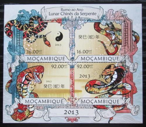 Poštové známky Mozambik 2013 Èínský nový rok, rok hada Mi# 6389-92 Kat 13€