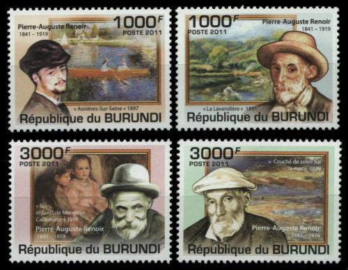Poštové známky Burundi 2011 Umenie, Pierre-Auguste Renoir Mi# 2130-33 Kat 9.50€