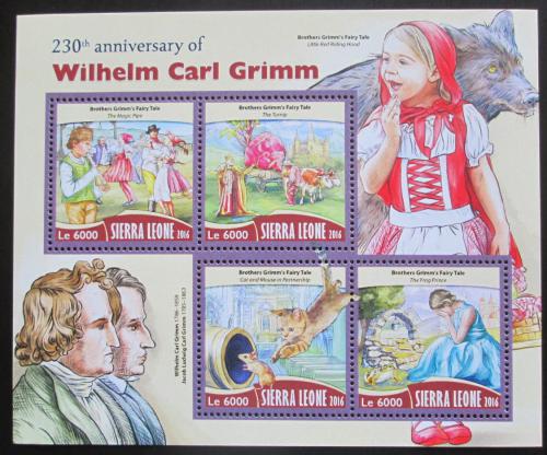 Poštové známky Sierra Leone 2016 Rozprávky bratøí Grimmù Mi# 7423-26 Kat 11€