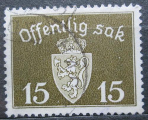 Poštová známka Nórsko 1937 Štátny znak, úøední Mi# 25 a