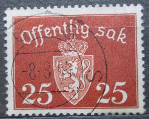 Poštová známka Nórsko 1938 Štátny znak, úøední Mi# 27