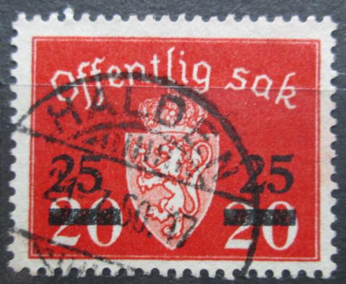 Poštová známka Nórsko 1949 Štátny znak, úøední pretlaè Mi# 60
