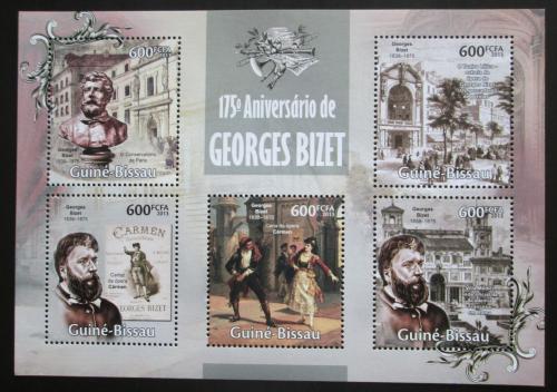Poštové známky Guinea-Bissau 2013 Georges Bizet, skladatel Mi# 6688-92 Kat 12€