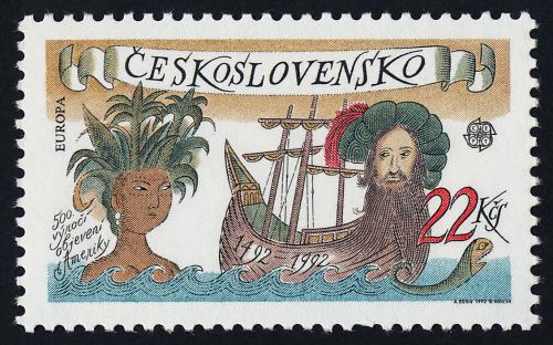 Poštová známka Èeskoslovensko 1992 Európa CEPT, objavenie Ameriky Mi# 3114 Kat 3€