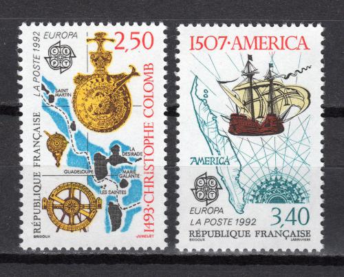 Poštové známky Francúzsko 1992 Európa CEPT, objavenie Ameriky Mi# 2899-2900 Kat 4.50€