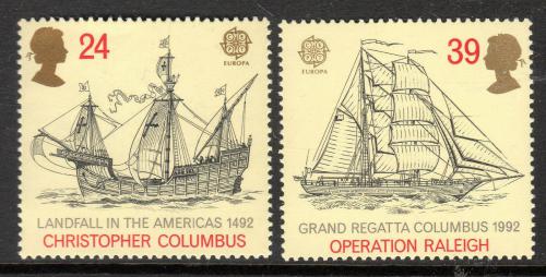Poštové známky Ve¾ká Británia 1992 Európa CEPT, objavenie Ameriky Mi# 1400-01 6€