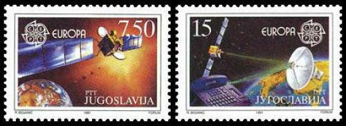 Poštové známky Juhoslávia 1991 Európa CEPT, prieskum vesmíru Mi# 2476-77