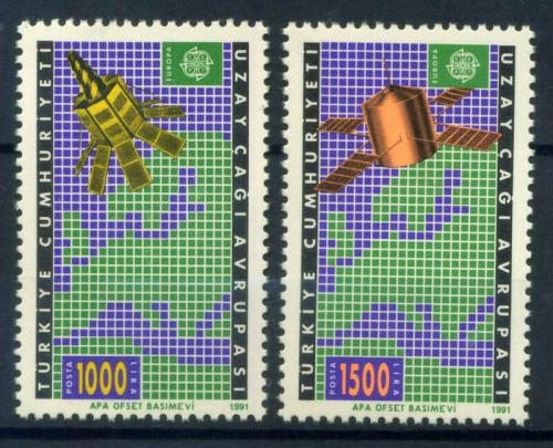 Poštové známky Turecko 1991 Európa CEPT, prieskum vesmíru Mi# 2921-22 Kat 22€