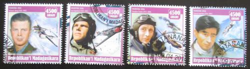 Poštové známky Madagaskar 2016 Piloti a váleèná letadla Mi# N/N 