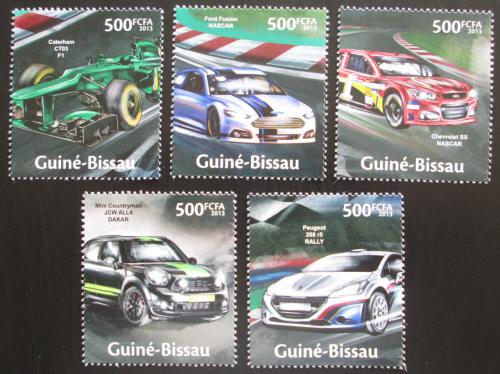 Poštovní známky Guinea-Bissau 2013 Závodní automobily Mi# 6664-68 Kat 10€ 