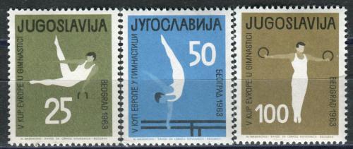 Poštové známky Juhoslávia 1963 ME v gymnastice Mi# 1049-51