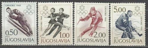 Poštové známky Juhoslávia 1968 ZOH Grenoble Mi# 1262-65 Kat 8€