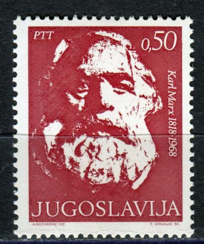 Poštová známka Juhoslávia 1968 Karl Marx Mi# 1305