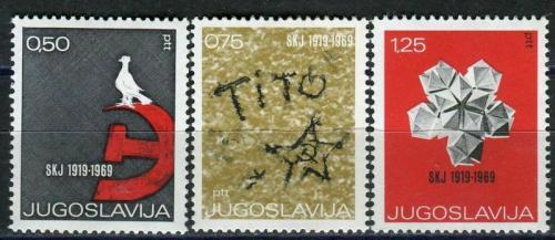 Poštové známky Juhoslávia 1969 Komunistická strana, 50. výroèie Mi# 1318-20