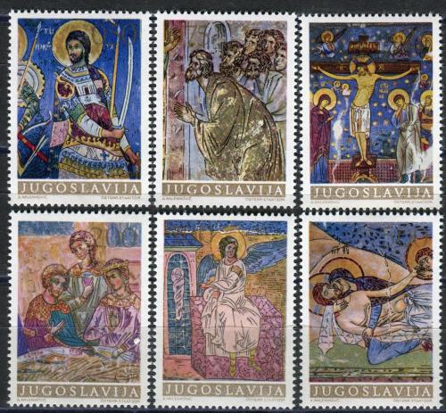 Poštové známky Juhoslávia 1969 Fresky, umenie Mi# 1322-27