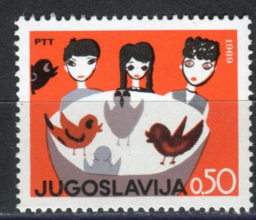 Poštová známka Juhoslávia 1969 Dìtská kresba Mi# 1348