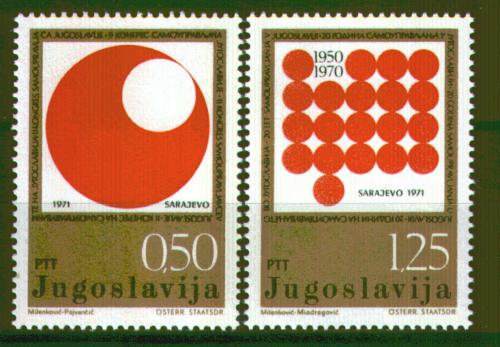 Poštové známky Juhoslávia 1971 Kongres samosprávy Mi# 1418-19