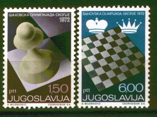 Poštové známky Juhoslávia 1972 Šachová olympiáda Mi# 1472-73