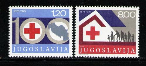 Poštové známky Juhoslávia 1975 Jugoslávský èervený køíž, 100. výroèie Mi# 1619-20