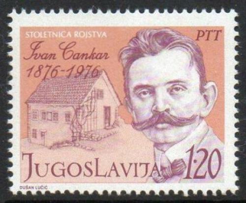 Poštová známka Juhoslávia 1976 Ivan Cankar, spisovatel Mi# 1637