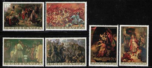 Poštové známky Juhoslávia 1976 Umenie Mi# 1666-71