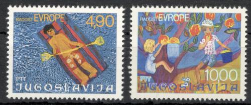Poštové známky Juhoslávia 1977 Dìtské kresby Mi# 1697-98