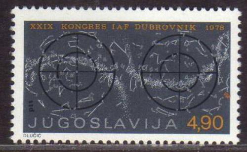 Poštová známka Juhoslávia 1978 Mezinárodní kongres astronautiky Mi# 1743