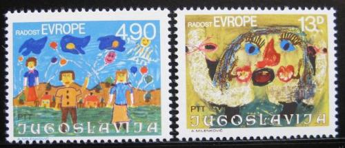 Poštové známky Juhoslávia 1980 Dìtské kresby Mi# 1854-55